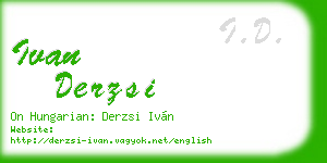 ivan derzsi business card